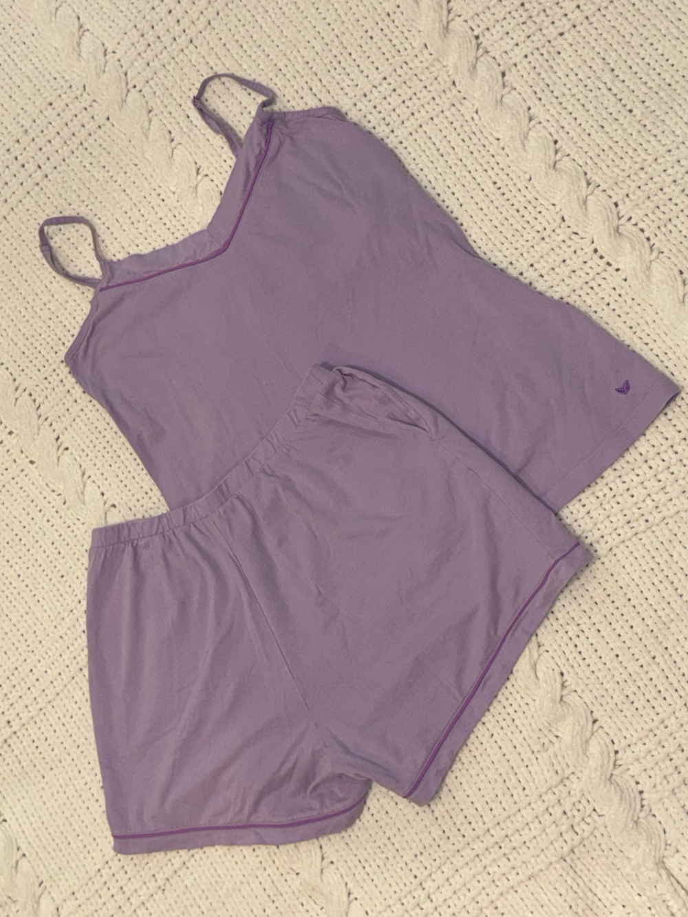 Petite Plume 100% Pima Cotton Cami Short Set in French Lavender Size M